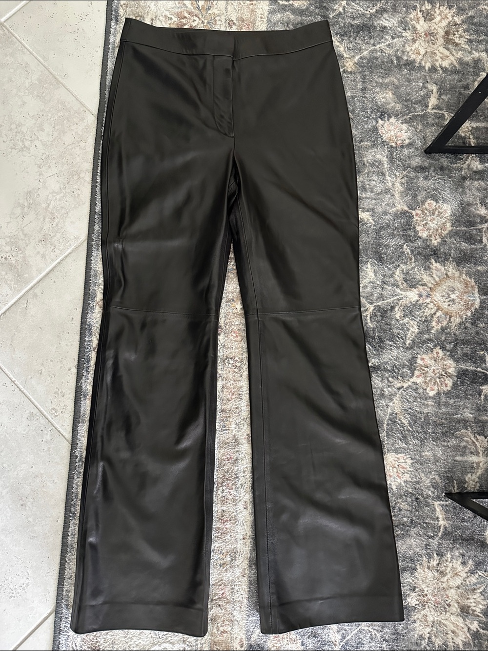 Ann Taylor 100% Leather Black Pants